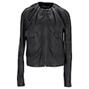 Balenciaga-Jacke mit Reißverschluss aus schwarzem Leder