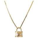 CC B18P Logo Pink Padlock Enamel Necklace RARE box receipt - Chanel