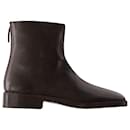 Piped Zipped Boots - Lemaire - Leather - Mushroom
