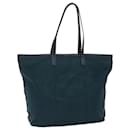 PRADA Tote Bag Nylon Leather Green Auth 49305 - Prada