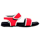 Marni Hook-and-Loop Scuba Sandals in Red Synthetic Textile