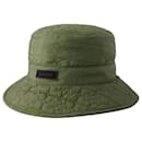 Quilted Tech Bucket Hat - Ganni - Synthetic - Khaki