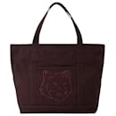 Tote Bag Classique Fox Head - Maison Kitsune - Canvas - Pecan Brown - Autre Marque