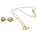 Christian Dior Accessories Necklace 2Set Gold Tone Auth am4822