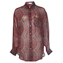 ETRO, blusa transparente estampada Paisley em vermelho - Etro