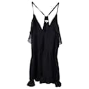 IRO Bellie Lace-detail Ruffled Mini Dress in Black Polyester - Iro
