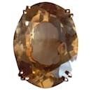 Very pretty natural citrine ring 15,5 carat mounted on Gold 750/1000th . taille 56 . - Autre Marque
