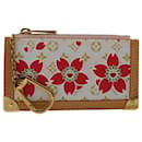 LOUIS VUITTON Monogram Cherry Blossom Pochette cree Coin Purse Red Auth 49216a - Louis Vuitton