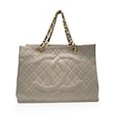 GST de piel acolchada beige vintage 1997 gran bolso de compras - Chanel