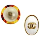 CHANEL Earring White CC Auth bs7031 - Chanel