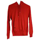Sudadera con capucha Christian Dior con cordón en algodón rojo