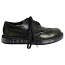 Prada Air Sole Derby Shoes in Green Leather