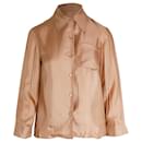 Prada Button Down Shirt in Peach Silk