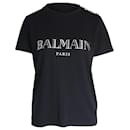 Camiseta con cuello redondo y estampado gráfico de Balmain en algodón negro