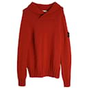 Stone Island Shawl Collar Sweater in Red Wool