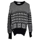 Thom Browne Snowflake Motif Fair Isle Crewneck Sweater in Multicolor Wool and Mohair