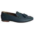 Lanvin Tassel Loafers in Blue Leather