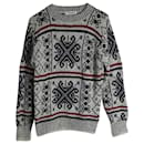 Thom Browne Fair Isle Crewneck Sweater in Multicolor Wool and Mohair
