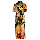 Dries Van Noten Charly Floral Tie-Front Wrap Dress in Multicolor Viscose