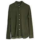Tom Ford Button-Down-Hemd aus grüner Viskose