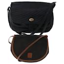 BALLY Shoulder Bag Leather 2Set Black Brown Auth bs6962 - Bally