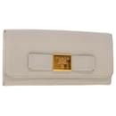 PRADA Long Wallet Safiano leather White Auth ep1249 - Prada