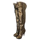 Giuseppe Zanotti Over-the-Knee Boots / golden python boots  37