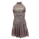 Alexis Purple / Green Leina Ruched Halter Dress