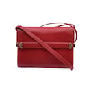 Vintage Red Leather Convertible Shoulder Bag Clutch - Gucci