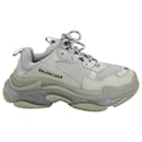 Balenciaga Triple S Clear Sole Sneakers in Grey Polyester