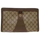 GUCCI GG Canvas Web Sherry Line Clutch Bag Beige Red 5601012 Auth ep1196 - Gucci