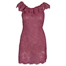 Miu Miu Heart-Macramé Lace Mini Dress in Pink Cotton