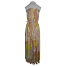 Emilio Pucci Printed Belted Gathered Maxi Dress in Multicolor Cotton