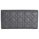 Dior Lady Dior Croisiere Chain Wallet in Grey Lambskin Leather