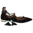 Ballerine Poppy Delevingne x Aquazzura in pelle scamosciata nera