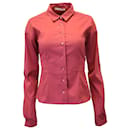 Prada Button Down Shirt in Red Cotton