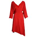 Diane Von Furstenberg Asymmetrisches Kleid aus roter Seide