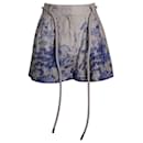 Shorts Zimmermann con stampa floreale luminosa e allacciatura in vita in lino multicolore