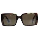 Brown tortoise shell square-framed sunglasses - Moncler