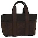 HERMES Akapu Luco Hand Bag Nylon Brown Auth bs7134 - Hermès