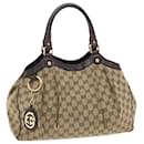 GUCCI GG Canvas Hand Bag Leather Beige 211944 auth 49822 - Gucci