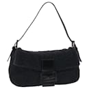 FENDI Mamma Baguette Shoulder Bag Wool Black Auth 49783 - Fendi
