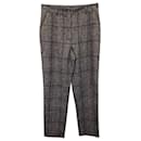 Dolce & Gabbana Tweed Check Tailored Trousers in Brown Wool