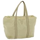 PRADA Tote Bag Nylon Cream Auth 49819 - Prada