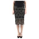 Black metallic detailed lace skirt - size UK 8 - Sandro