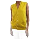 Yellow sleeveless pocket cardigan - size XS - Crimson