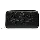 Chanel Black Camellia Zip Around Wallet
