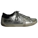 Golden Goose Metallic Super-Star Sneakers in Silver Leather