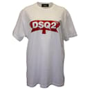Dsquared2 Camiseta con logo en algodón blanco