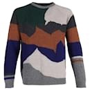 Maglione girocollo Lanvin con intarsio paesaggio in lana multicolor